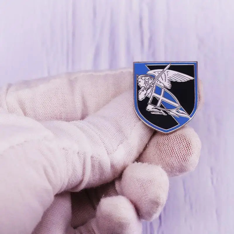 St. Michael Blue Line Enamel Pin – Police Shield Badge Enamel Lapel Pin Babs