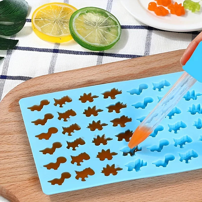 48-Pc Silicone Dinosaur Mold Set – Chocolate, Fondant & Candy Silicone Baking Mold Babs
