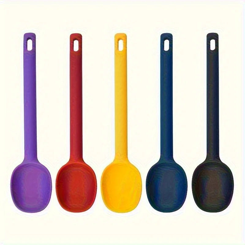5-Piece Silicone Mixing & Serving Spoon Set | Kitchen Utensils Silicone Spoon Set Babs 5pcs