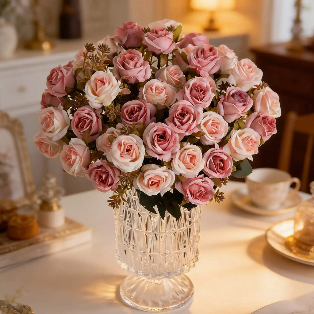 Silk Artificial Carnation Rose Bouquet – Wedding & Home Décor Artificial Flower Bouquet Babs