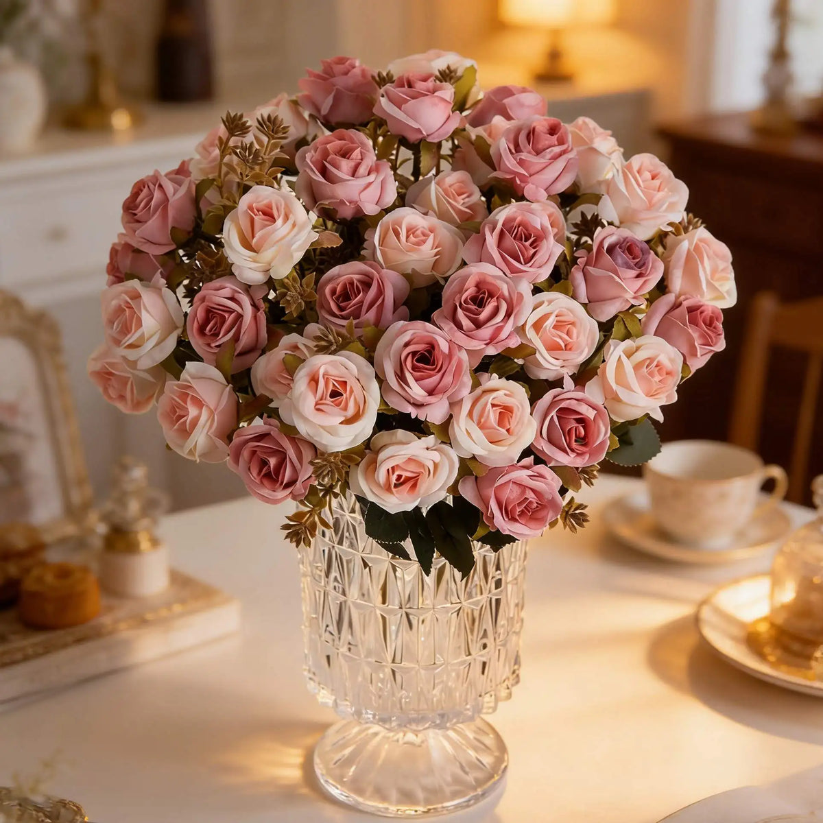 Silk Artificial Carnation Rose Bouquet – Wedding & Home Décor Artificial Flower Bouquet Babs
