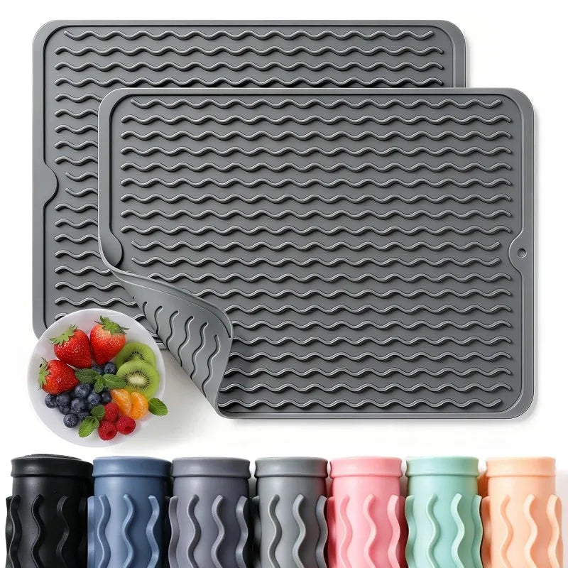Silicone Kitchen Draining Mat – Heat Resistant & Non-Slip Silicone Kitchen Mat Babs 30-40cm