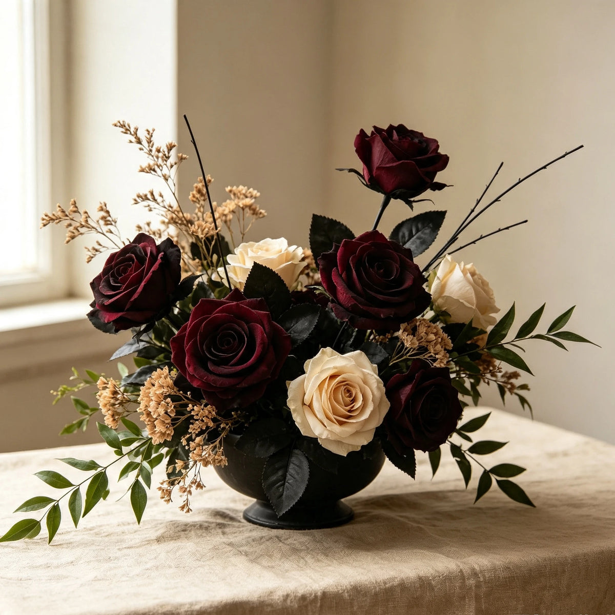 Autumn Silk Rose Artificial Flowers – Wedding & Home Décor Artificial Flower Bouquet Babs