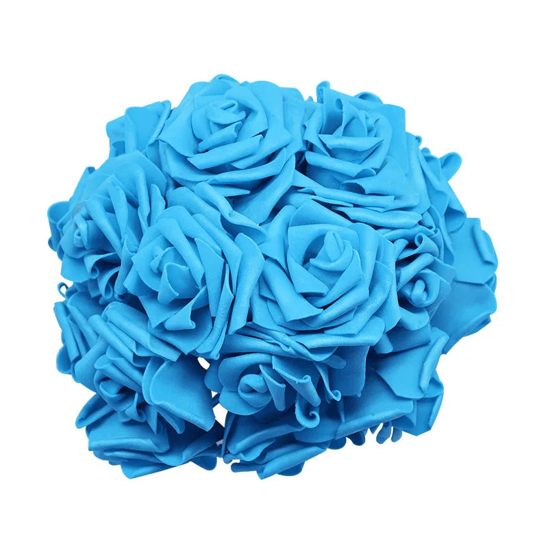 24 Artificial Foam Roses – Wedding & Party Flower Bouquet