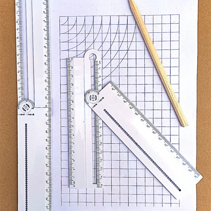 Geometric Folding Drawing Ruler – Multifunctional Drafting Tool Drafting Ruler Babs