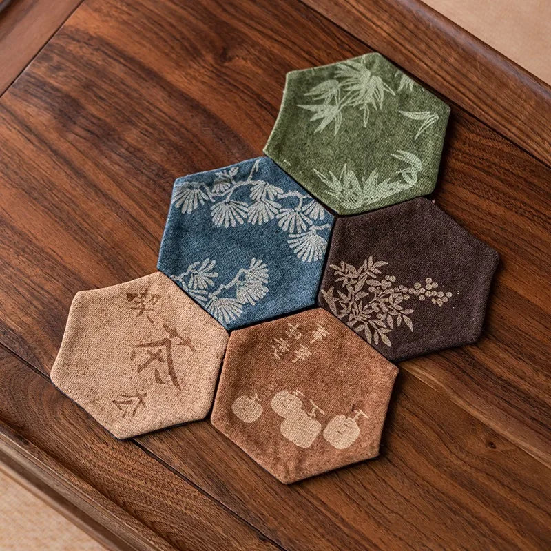 Vintage Embroidery Tea Coasters – Insulated Drink Cup Holders Embroidery Coasters Babs