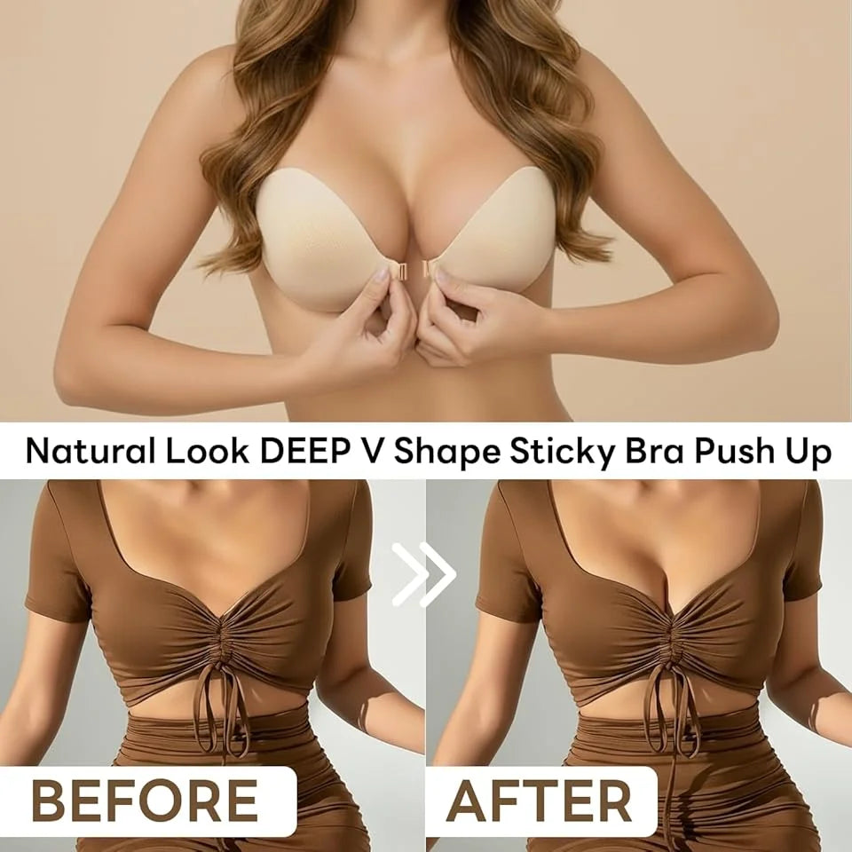 Invisible Strapless Sticky Push Up Bra for Women | Adhesive Adhesive Sticky Bra Babs