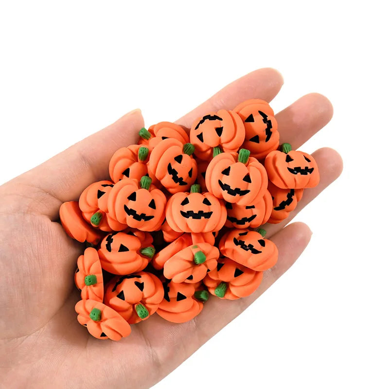 Halloween Resin Pumpkin Flatback Charms – 10/20 Pcs DIY Craft Craft Embellishments Babs