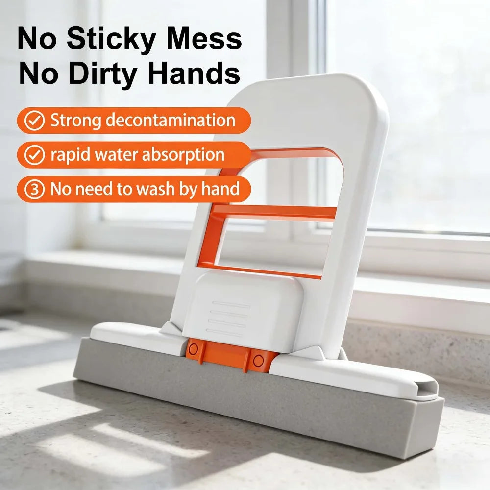 Mini No-Touch Self-Cleaning Sponge Mop – Kitchen & Bathroom Handheld Sponge Mop Babs