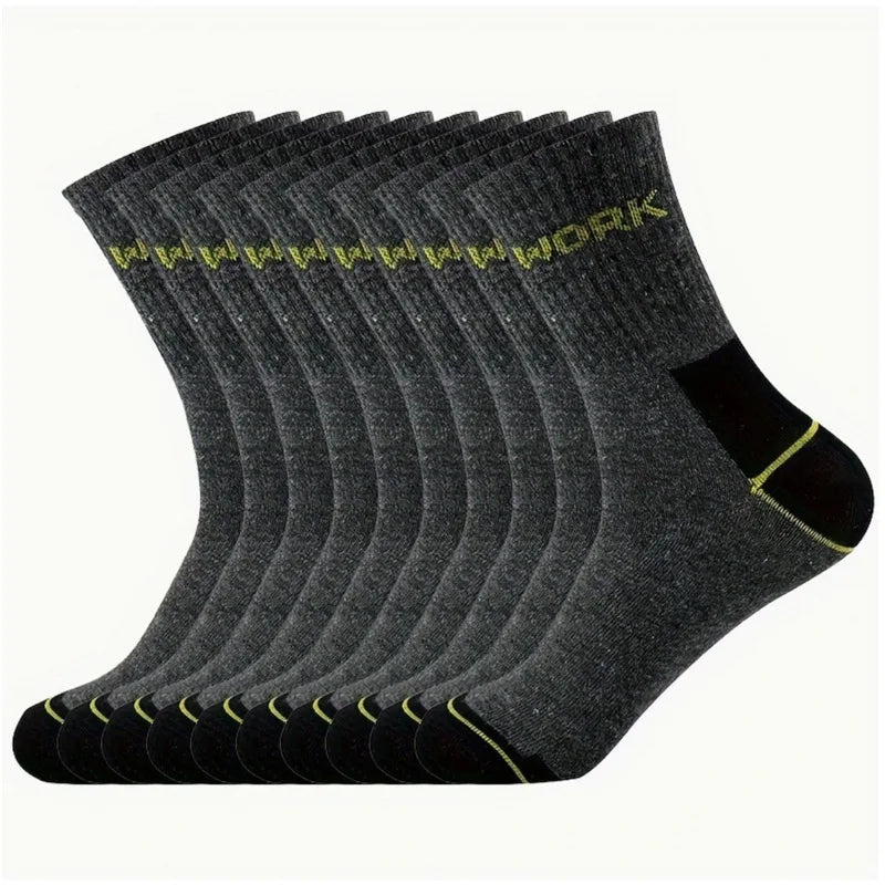 Men's Crew Socks 20 Pairs – Breathable Solid Sport & Casual Men's Crew Socks Babs One Size Dark Grey