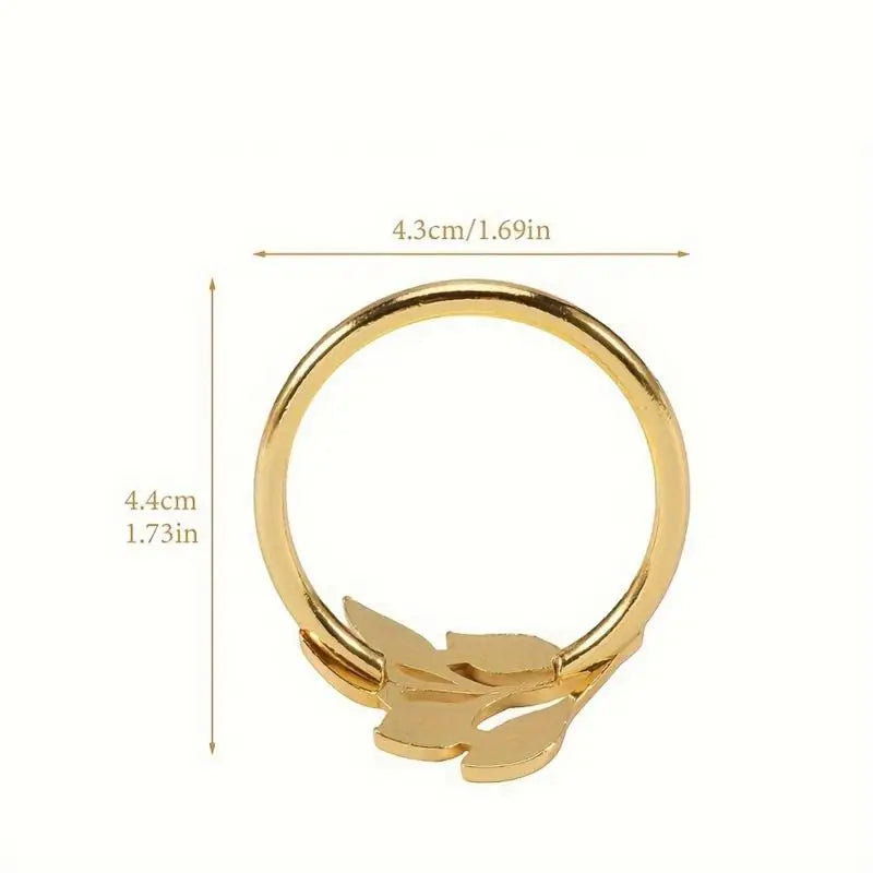 10pcs Leaf Napkin Rings – Carved Hollow Metal Table Décor Napkin Rings Babs