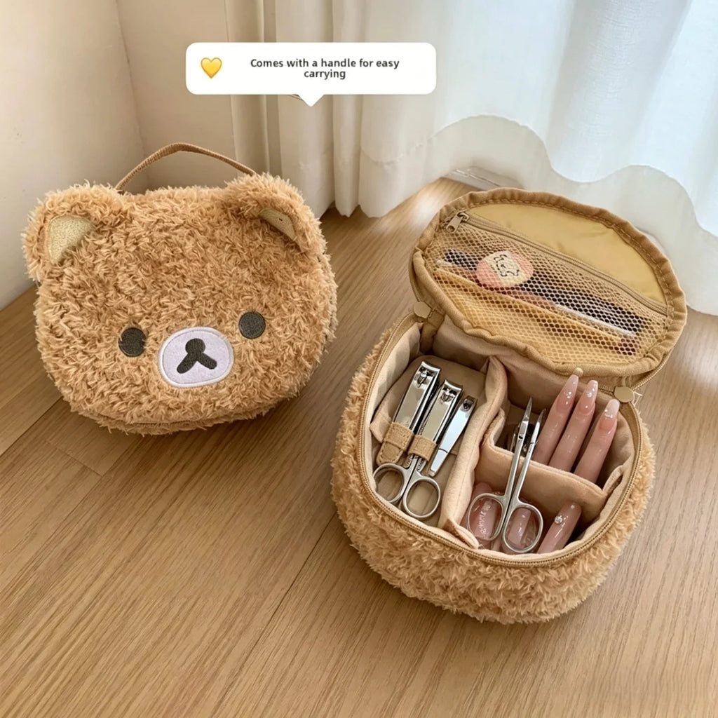 Anime Bear Plush Cosmetic Bag – Makeup & Jewelry Organizer Cosmetic Organizer Bag Babs