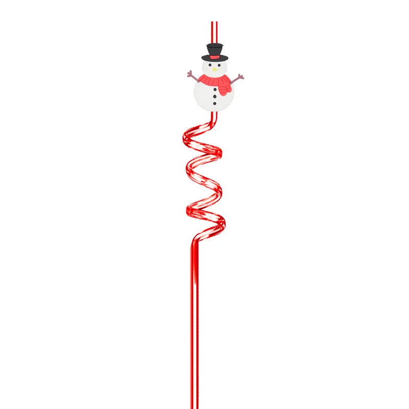 Reusable Santa Christmas Straws – Snowflake Holiday Party Straws Holiday Drinking Straws Babs