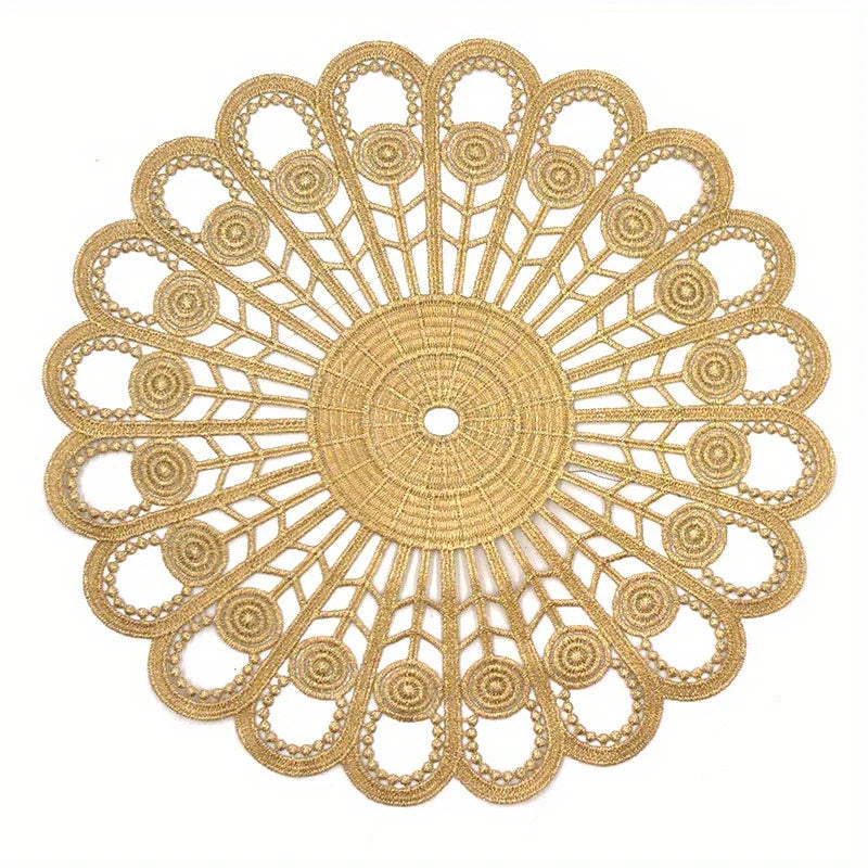 European Lace Embroidery Placemat – Floral Table Coaster Embroidery Placemat Babs style-5