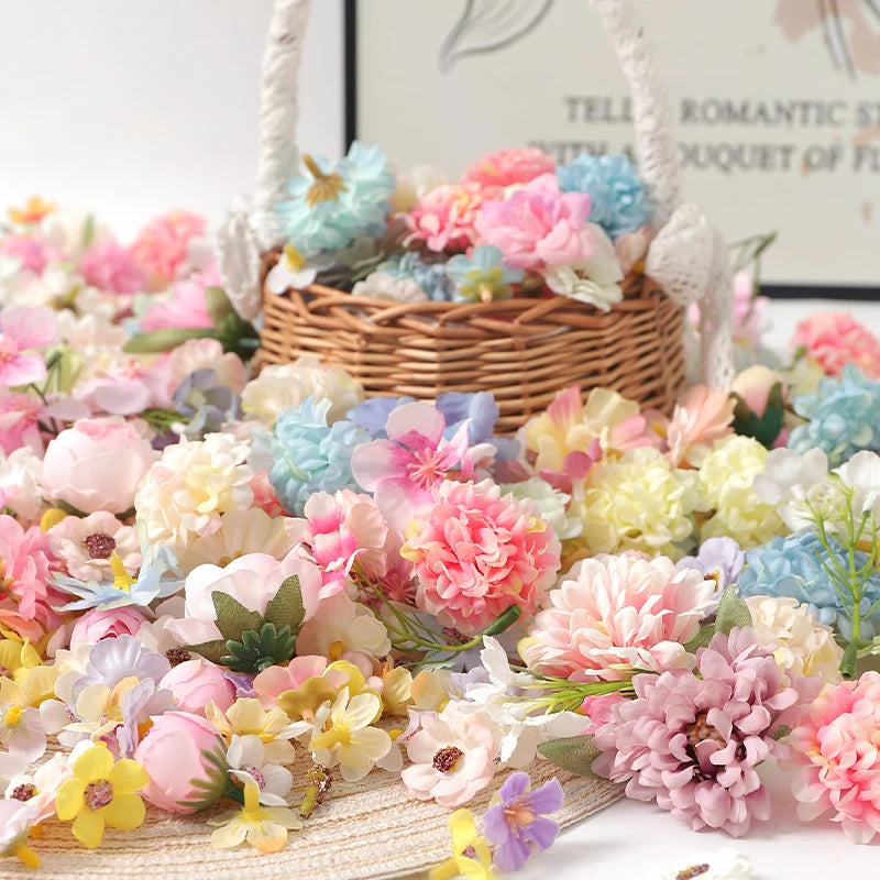 50Pcs Mini Silk Artificial Flowers for Wedding & Home Decor Artificial Silk Flowers Babs