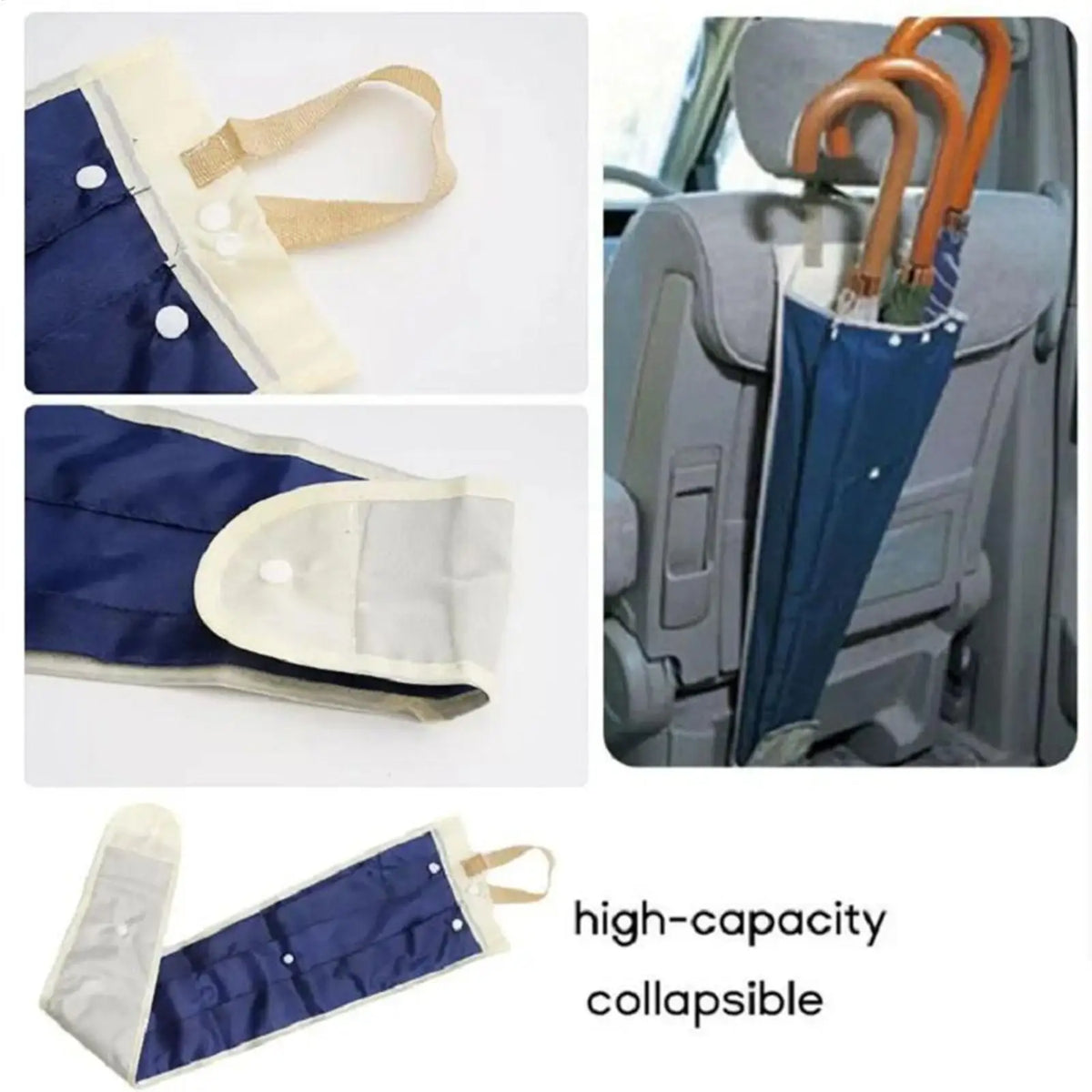 Car Seat Umbrella Holder – Waterproof Polyester Storage Pouch Car Umbrella Organizer Babs