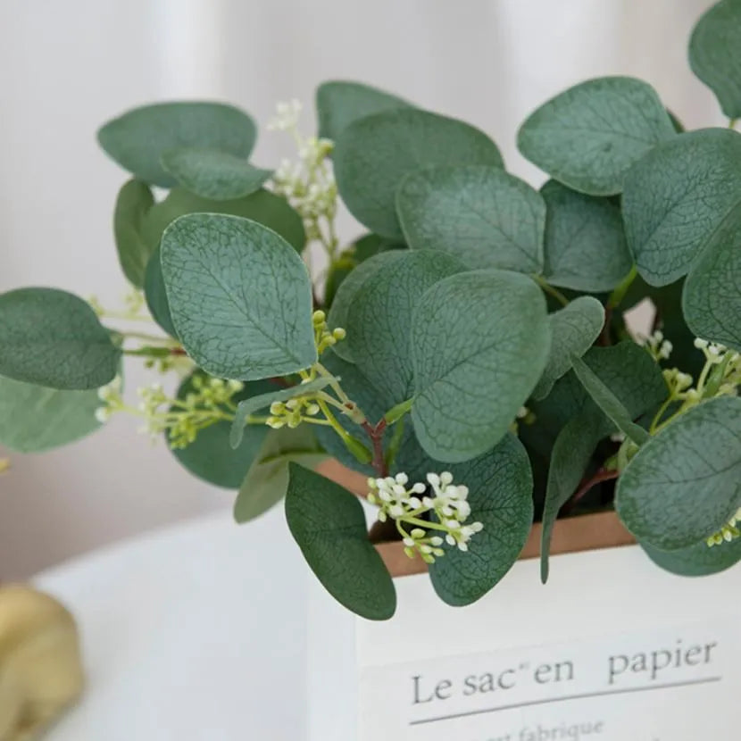10/20PCS Artificial Silk Eucalyptus Leaves – Wedding & Home Decor Artificial Floral Stems Babs