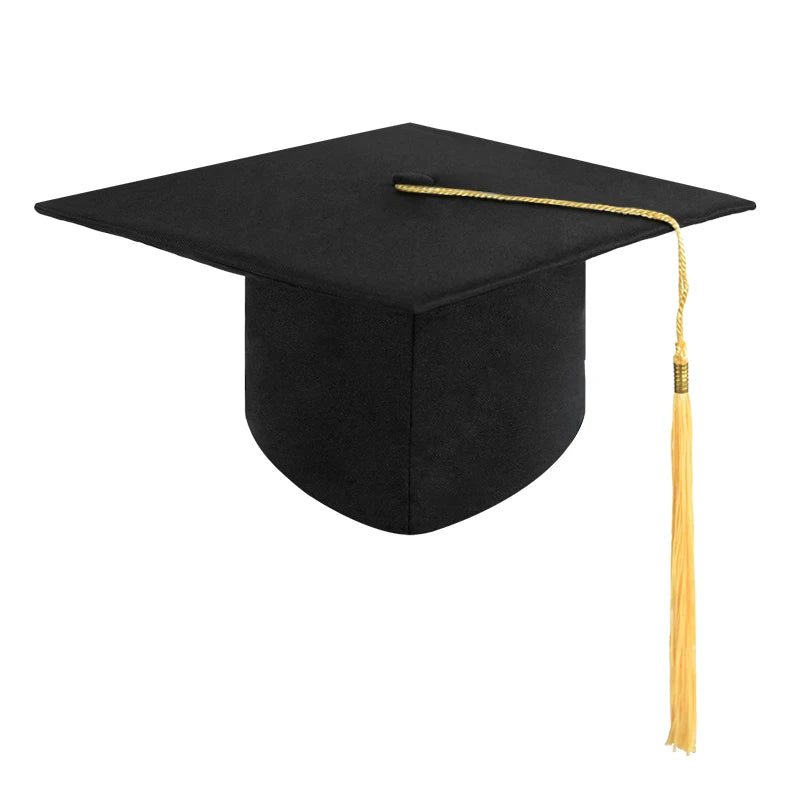 Black Graduation Cap with Tassel – Adult Bachelor & Master Hat Graduation Cap Babs Gold