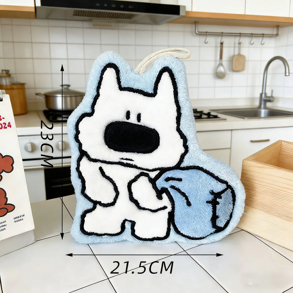 Cute Cat Hand Towels – Microfiber Coral Fleece & Hanging Loop Microfiber Hand Towel Babs