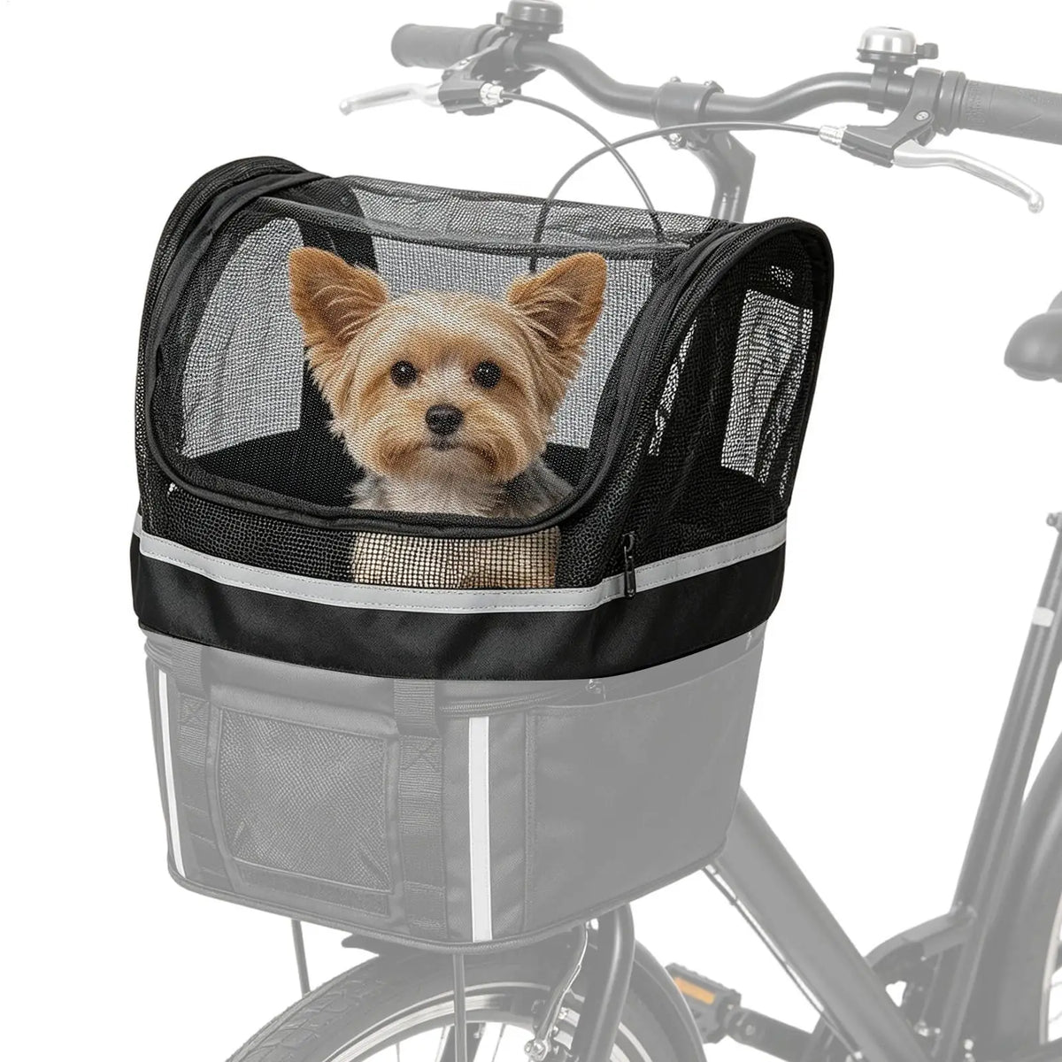Dog Pet Bike Basket – Full-Zip Breathable Cover & Safe Carrier Pet Bike Basket Babs