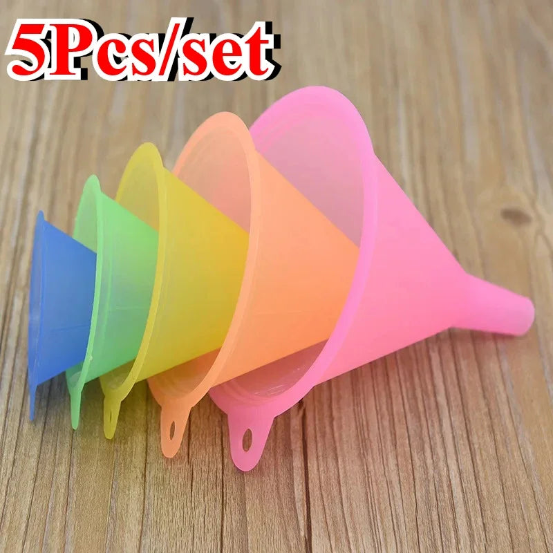 5-Piece Colorful Multi-Size Kitchen Funnel Set – Oil & Juice Kitchen Funnel Set Babs