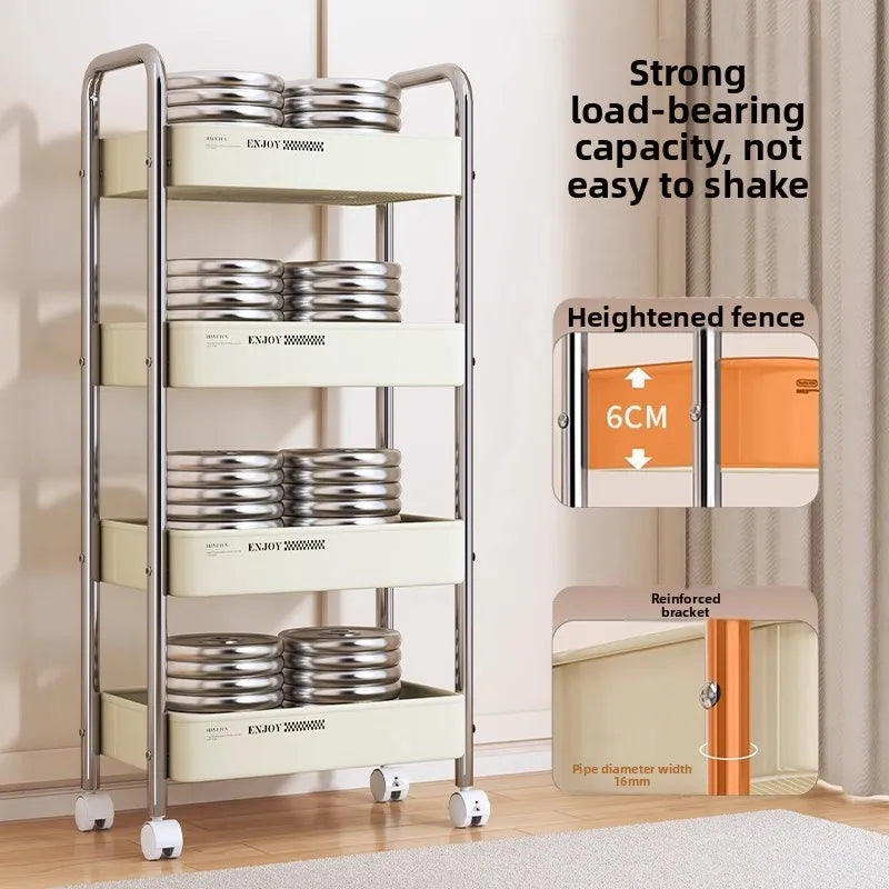 Multifunctional Rolling Cart Storage Organizer – Mobile Shelf Rolling Storage Cart Babs