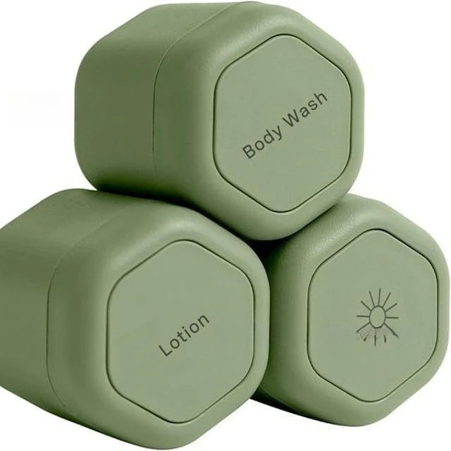 3-Pack Magnetic Travel Cosmetic Dispenser Bottles | Portable Travel Dispenser Bottles Babs Plastic 3pcs green 3pcs