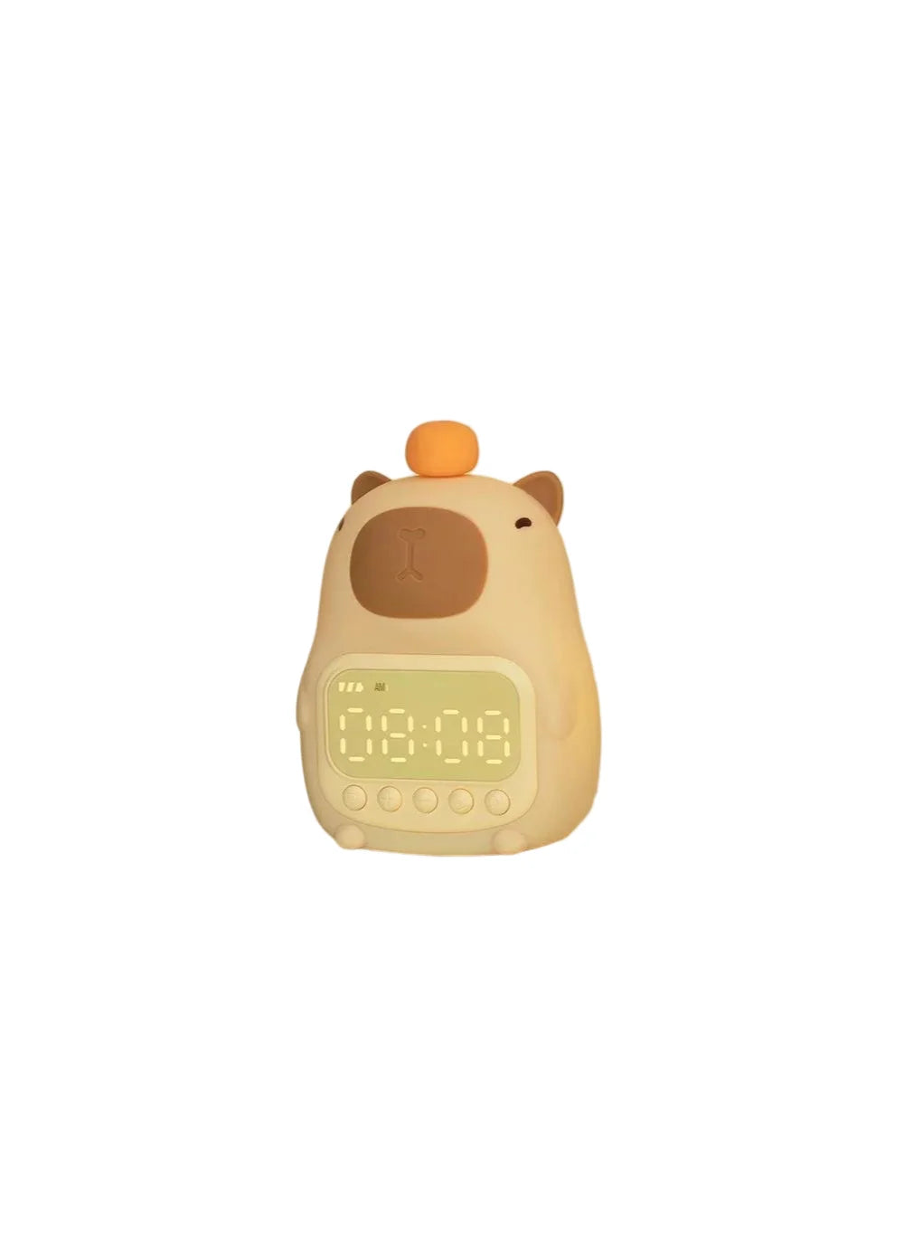 Capybara LED Night Light & Digital Alarm Clock – Dimmable LED Night Light Clock Babs alarm clock