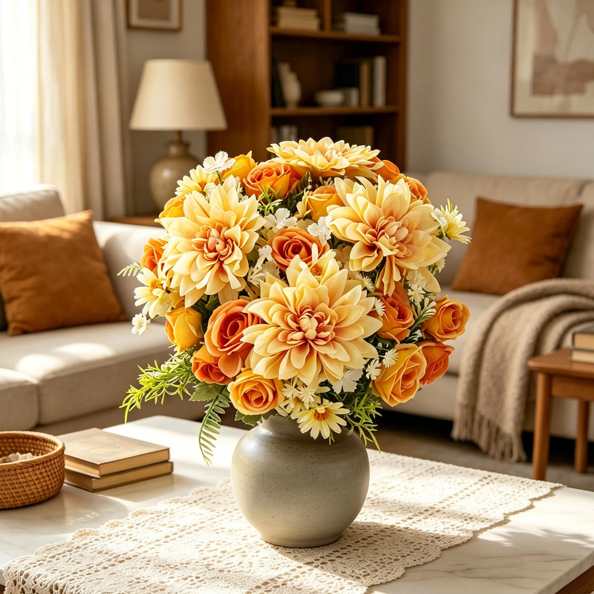 Silk Dahlia Rose Artificial Flowers – Wedding & Home Décor Artificial Silk Flowers Babs