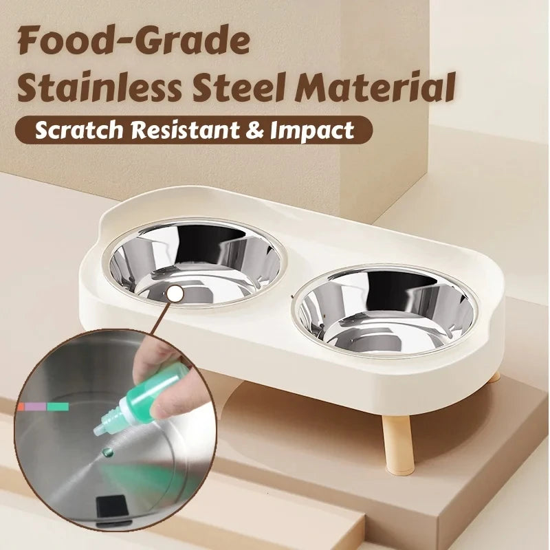 Elevated Pet Feeder – Dual Stainless Steel Bowls & Colorful Stand Elevated Pet Feeder Babs