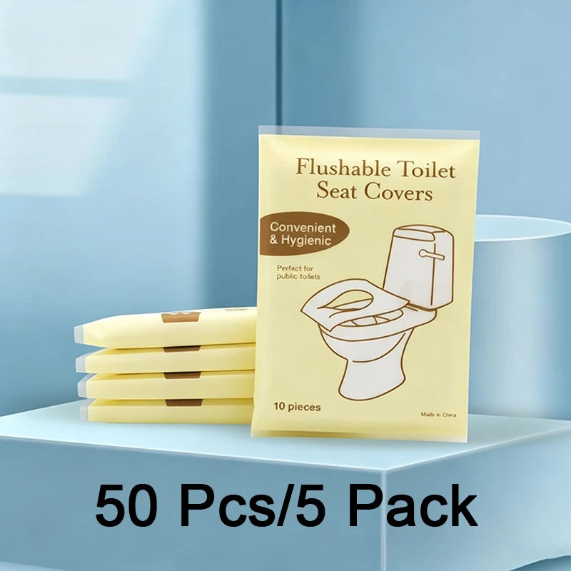 10-Pack Disposable Toilet Seat Covers – Flushable & Travel-Ready Disposable Toilet Cover Babs 50pcs