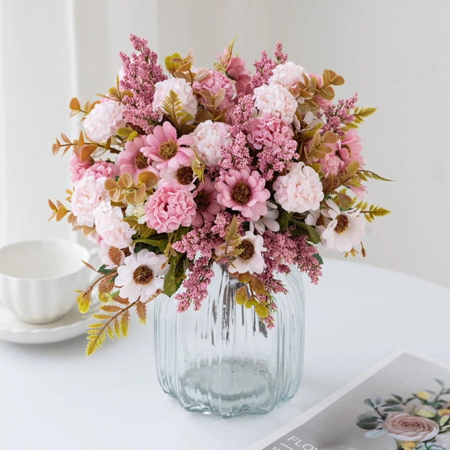 Silk Chrysanthemum Artificial Flower Bouquet | 1 or 4 PCS Artificial Flower Bouquet Babs