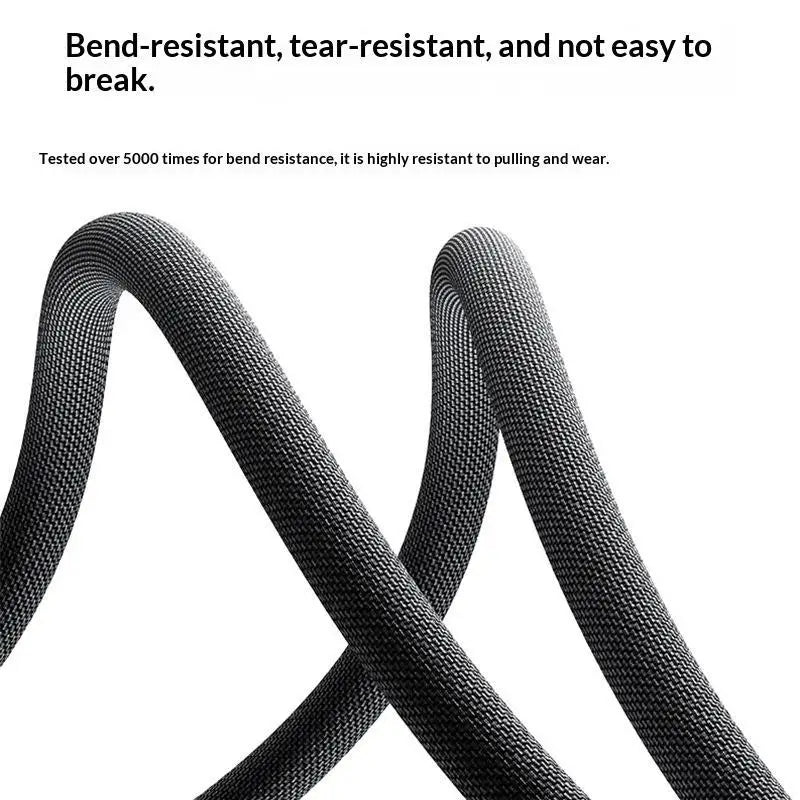 HUXUAN 120W USB-C Retractable Fast Charging Cable – 6A Coiled USB-C Charging Cable Babs