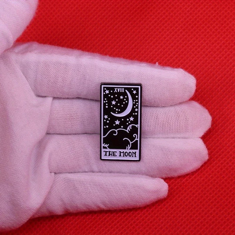 Tarot Card Star Moon Hard Enamel Pin – Alloy Brooch Badge Enamel Lapel Pin Babs