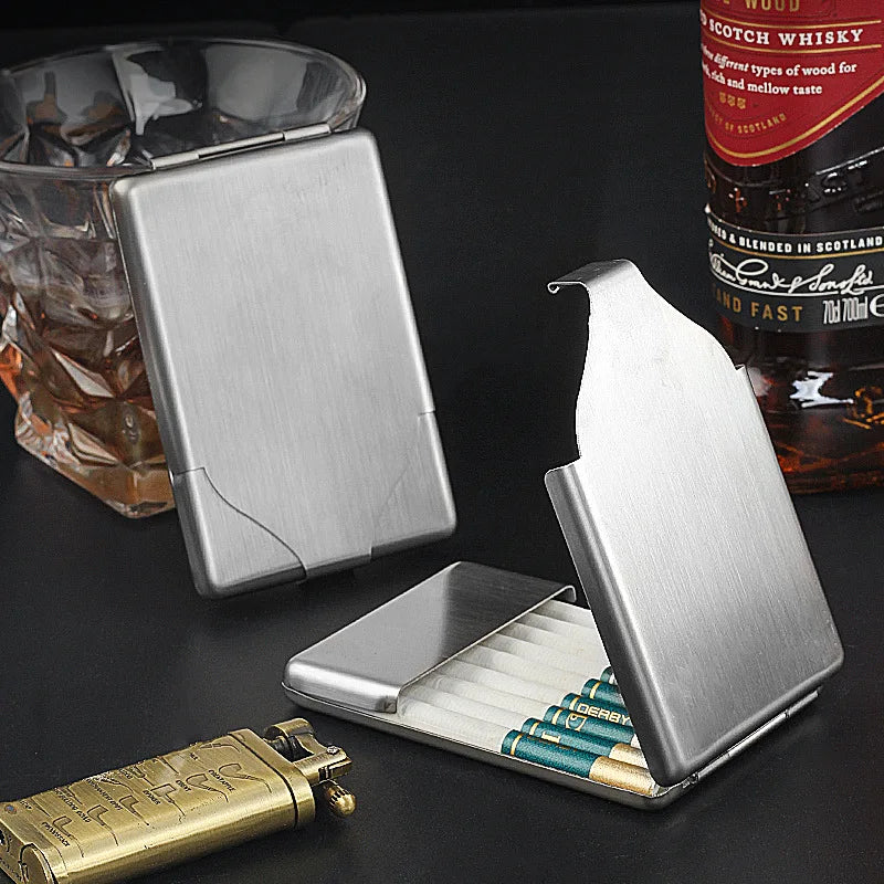 Stainless Steel Flip Cigarette Case – Slim, Compact & Stylish Cigarette Case Babs