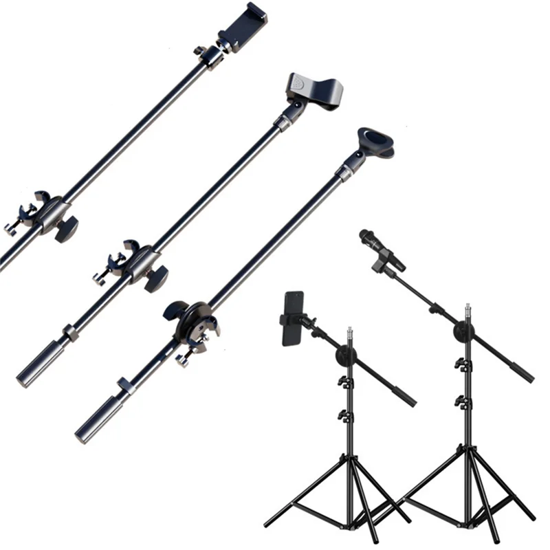 Microphone Boom Arm Crossbar Extension Rod & Phone Clamp Microphone Boom Arm Babs