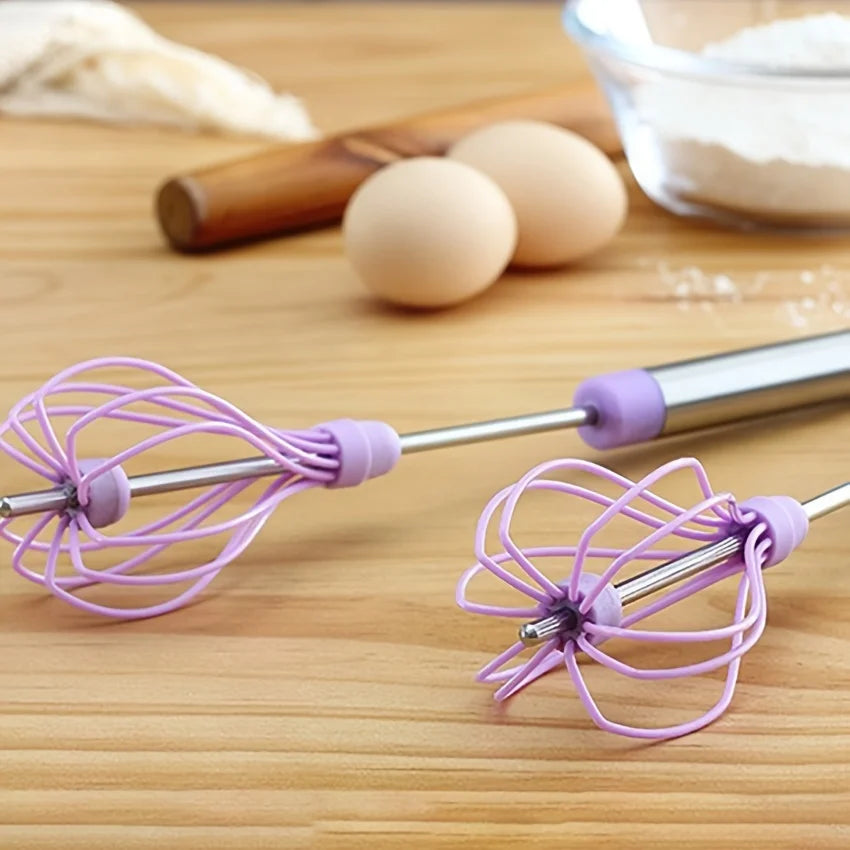 Semi-Automatic Hand Push Egg Whisk – Stainless Steel Beater Egg Whisk Beater Babs