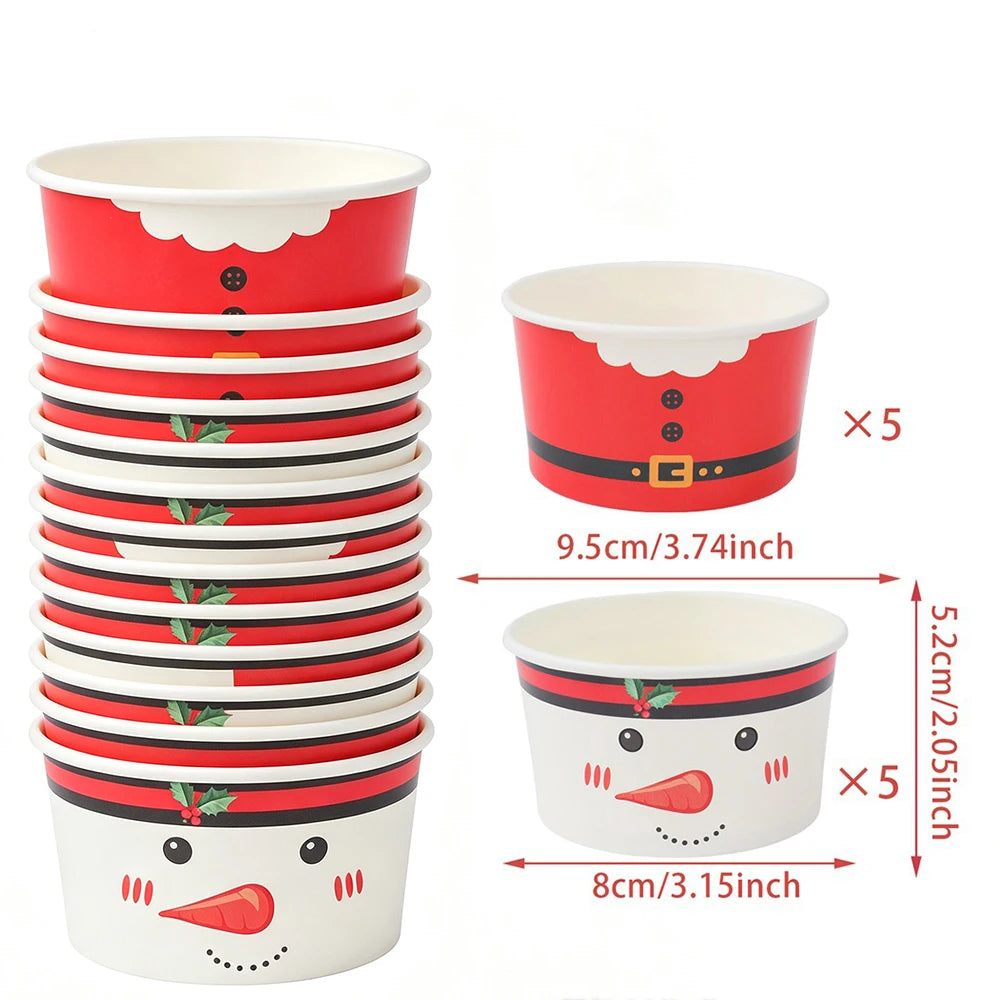 Snowflake Disposable Paper Bowls – Party Ice Cream Snack Cups Disposable Party Bowls Babs D 10pcs