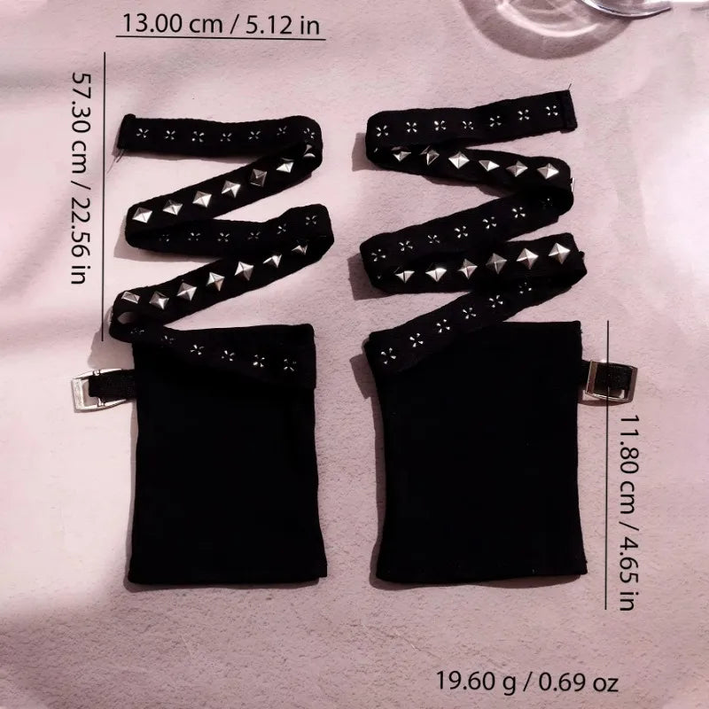 Y2K Punk Fingerless Gloves – Buckle Arm Warmers for Women Fingerless Arm Warmers Babs
