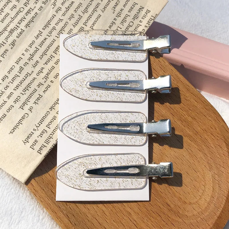 4-Pack Seamless No-Bend Hair Clips – Bangs & Makeup Barrettes Hair Clips Set Babs
