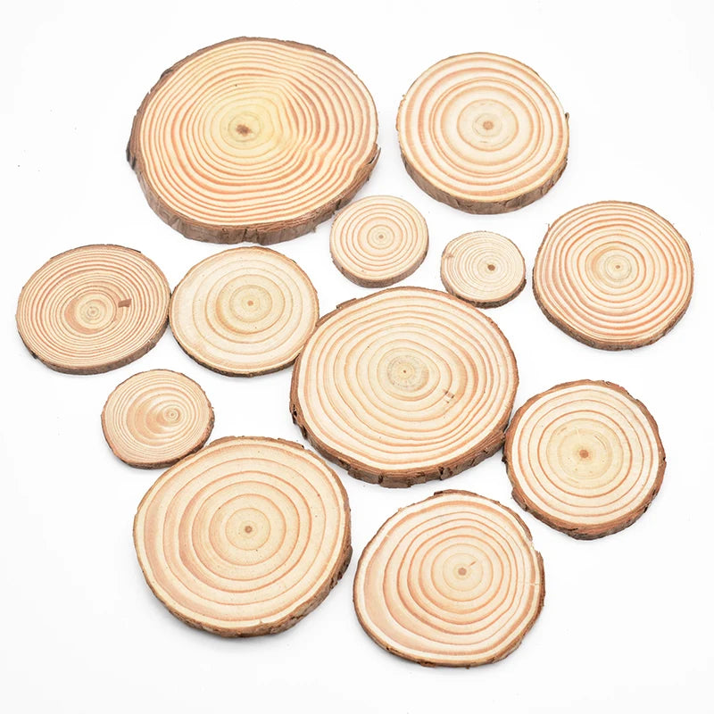 Natural Pine Wood Slices Unfinished Log Discs – DIY Crafts Wood Craft Discs Babs