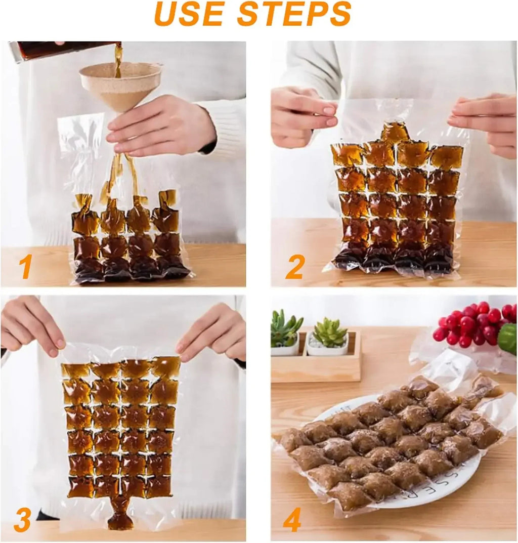 Food Grade Ziplock Ice Cube Bags – Clear Freezer Storage Freezer Storage Bags Babs
