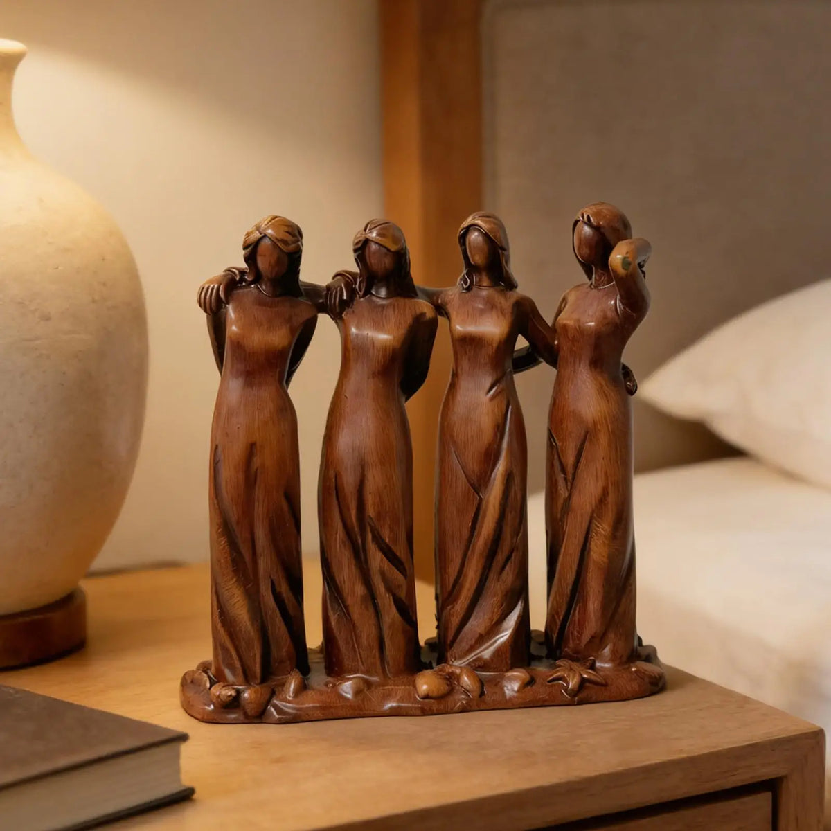 Resin Four Sisters Sculpture – Friendship Figurine Decor Gift Decorative Figurine Babs