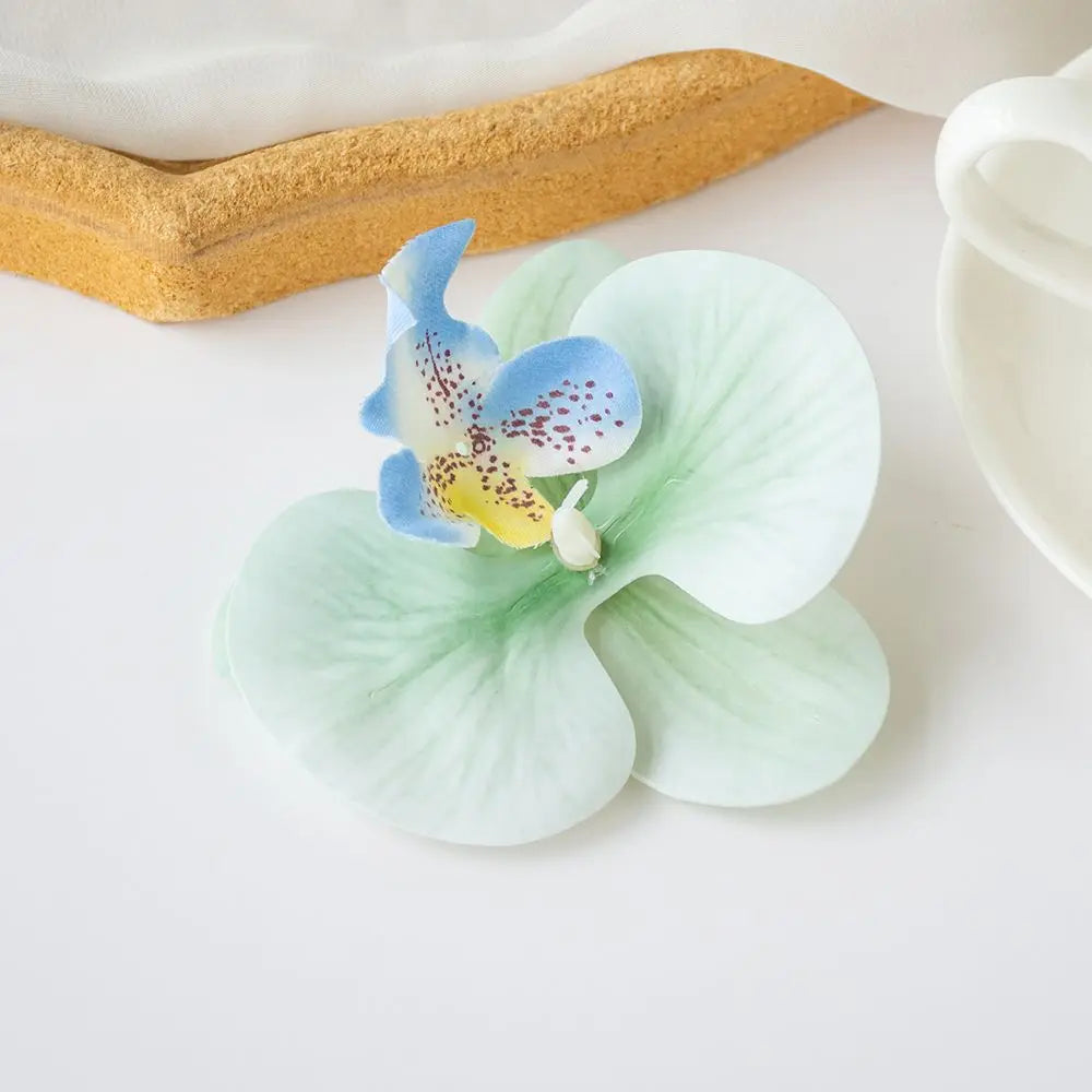 Silk Butterfly Orchid Artificial Flowers – Wedding & DIY Décor Artificial Flower Heads Babs color 14 20 Pieces