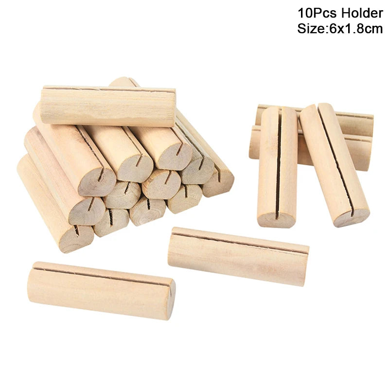 10pcs Wood Place Card Holders – Rustic Wedding & Party Table Decor Place Card Holders Babs 10pcs only holder