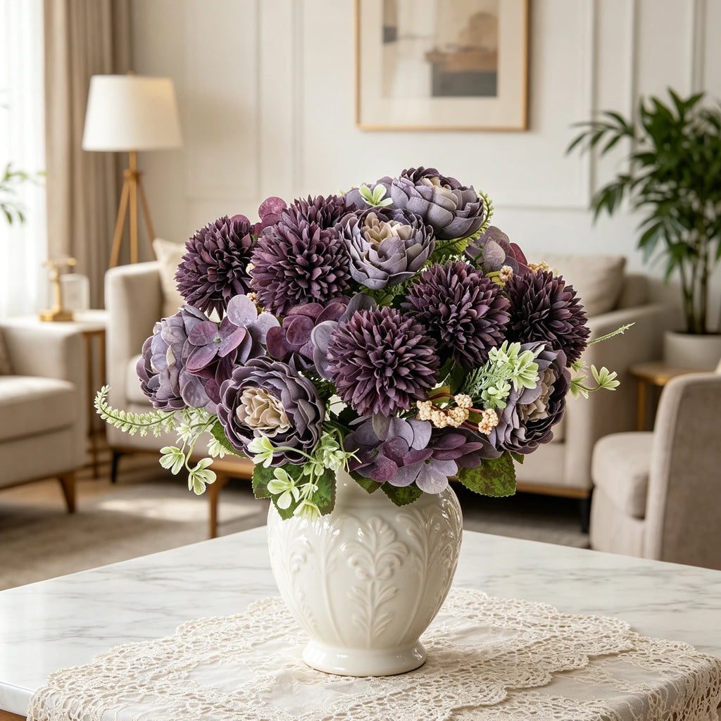 Artificial Silk Peony Hydrangea Bouquet – Wedding & Home Décor Artificial Flower Bouquet Babs
