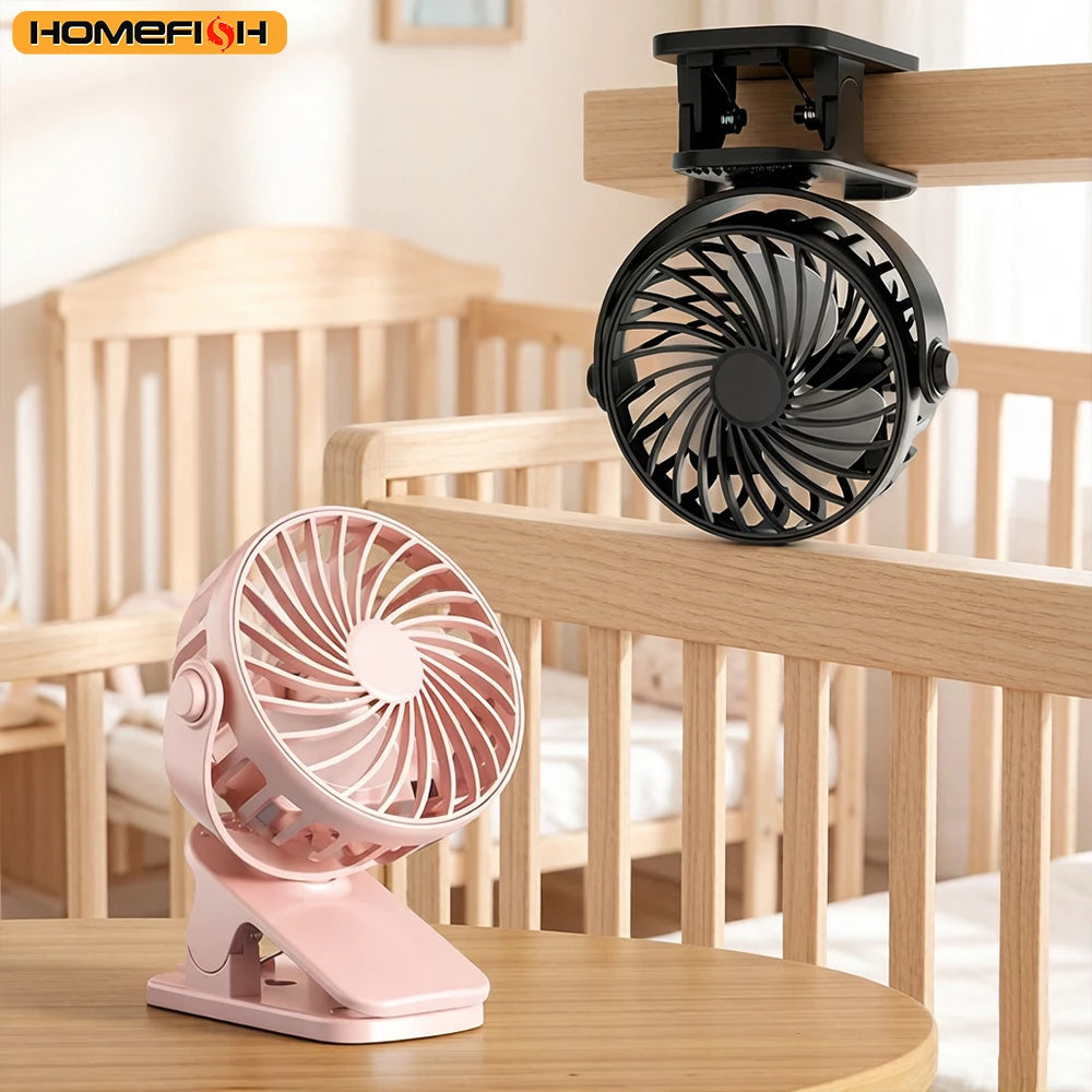HOMEFISH USB Rechargeable Mini Travel Fan – Foldable Portable Portable Mini Fan Babs