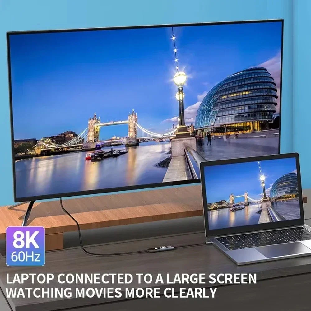 KEBIDUMEI USB-C to HDMI Cable 8K/4K 60Hz | MacBook & Laptop USB-C HDMI Adapter Babs