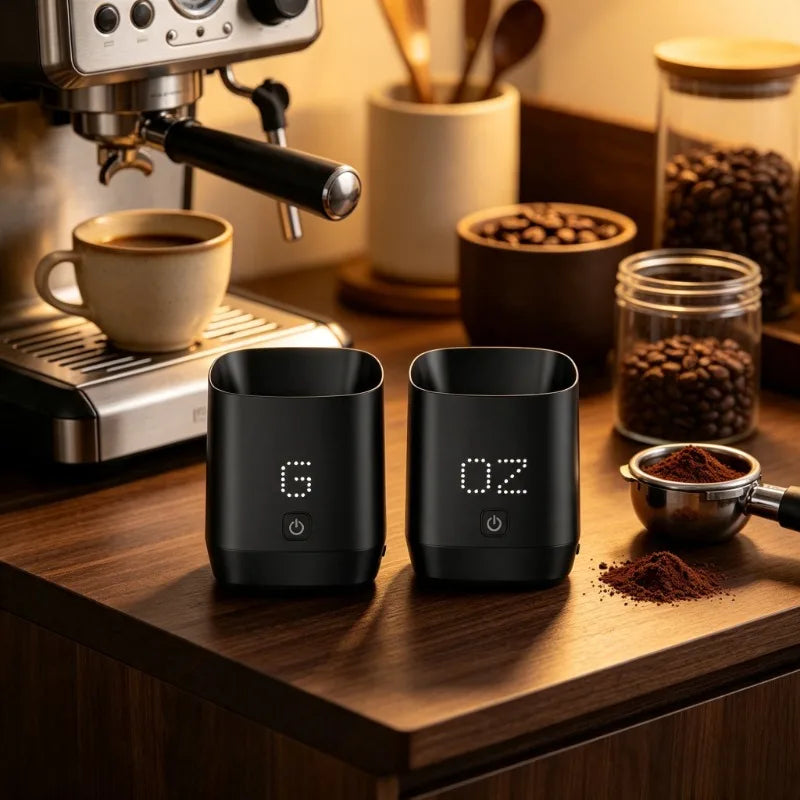 Smart Coffee Weighing Cup – Rechargeable Espresso Dosing Scale Coffee Dosing Scale Babs