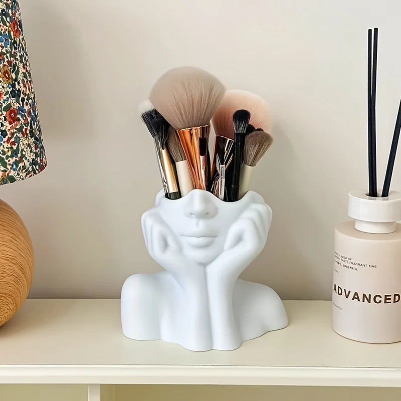 Face Shape Makeup Brush Holder – Portable Beauty Storage Box Makeup Brush Holder Babs